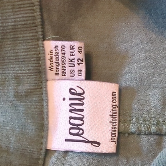 Joanie Clothing Blue Green Corduroy Metal Button Long Sleeve Collared Dress l 8 - Picture 4 of 4